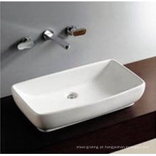 Pia para banheiro com um furo e bancada para lavar as mãos Art Bowl em branco